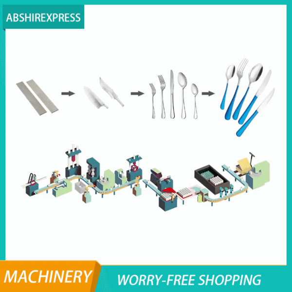 Automatic Stainless Steel Spoon and Fork Manufacture Machinery for Metal Cutlery Making Machine Production Line
