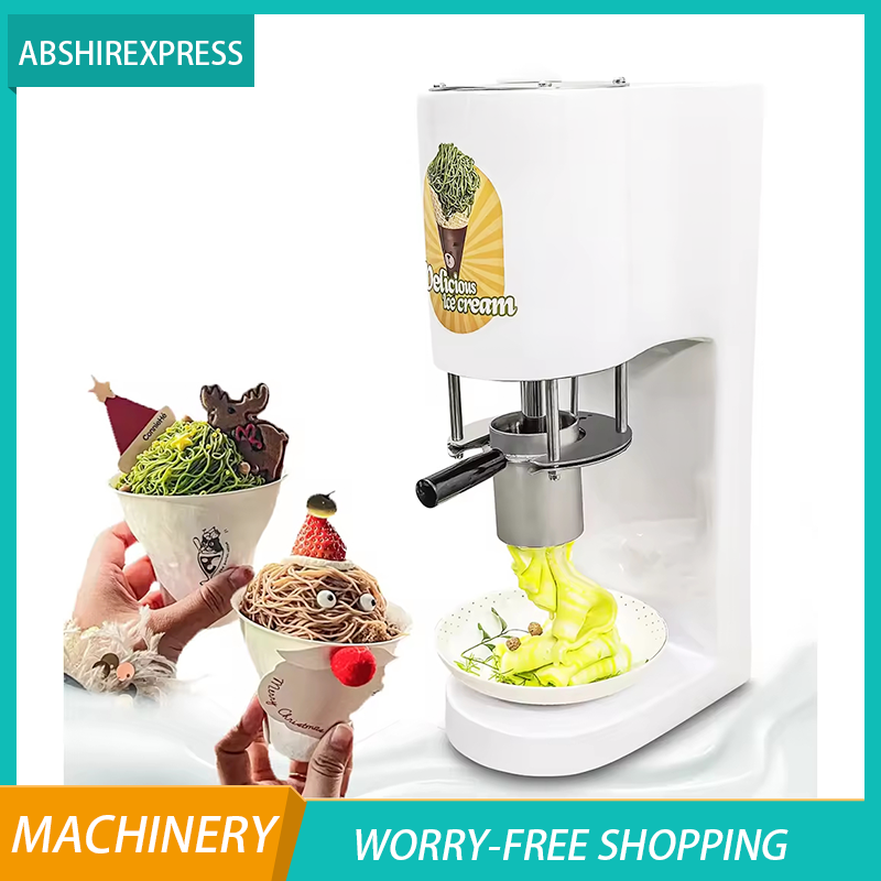 Commercial Soft Serve Ice Cream Machine for Spaghetti Noodle and Swirl Shapes